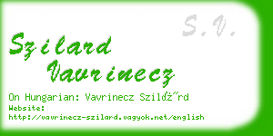 szilard vavrinecz business card